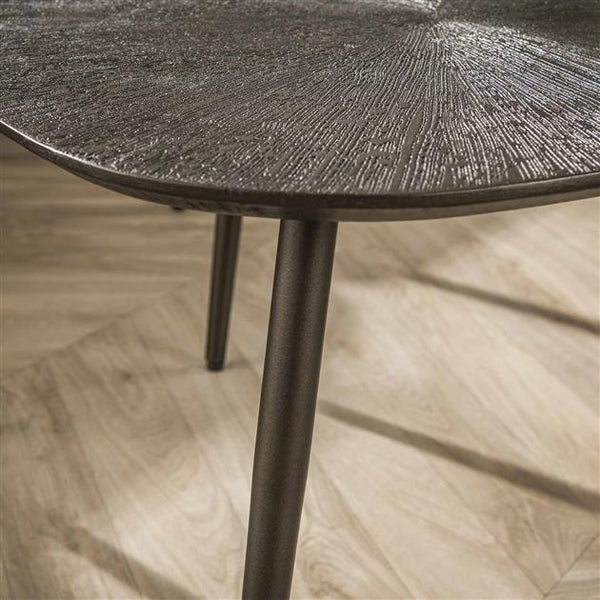 Salontafel set van 2 stuks leaf ray metal / Bruin brons