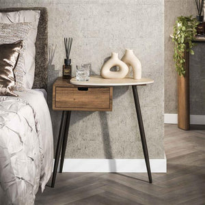 Nachtkastje Travino 1 lade / Ceramic Travertine (rechts)