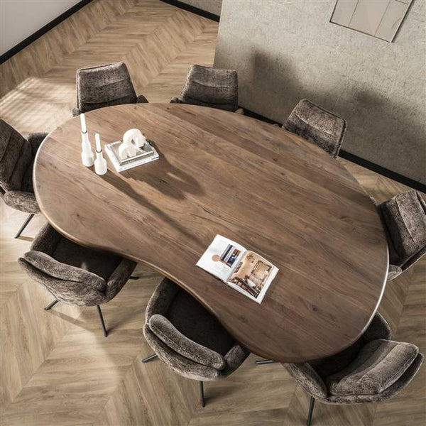 Eetkamertafel sculpture / Massief acacia drift brown