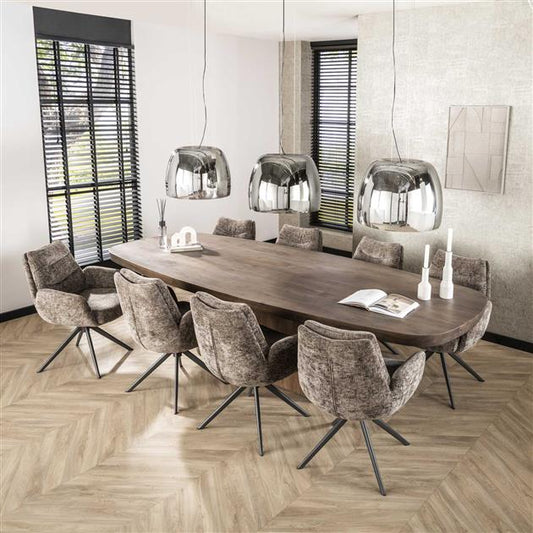 Eetkamertafel 300 arcadia ovaal / Massief acacia drift brown