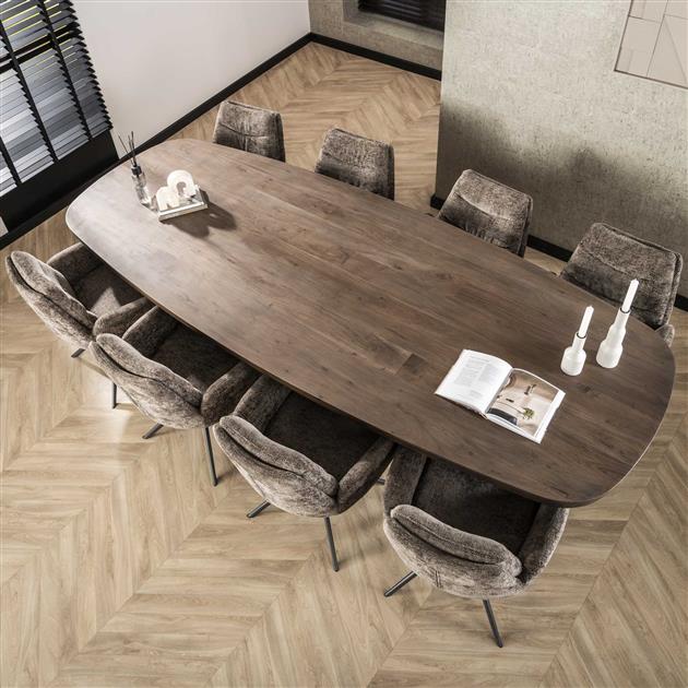 Eetkamertafel 300 arcadia ovaal / Massief acacia drift brown