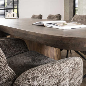 Eetkamertafel 300 arcadia ovaal / Massief acacia drift brown