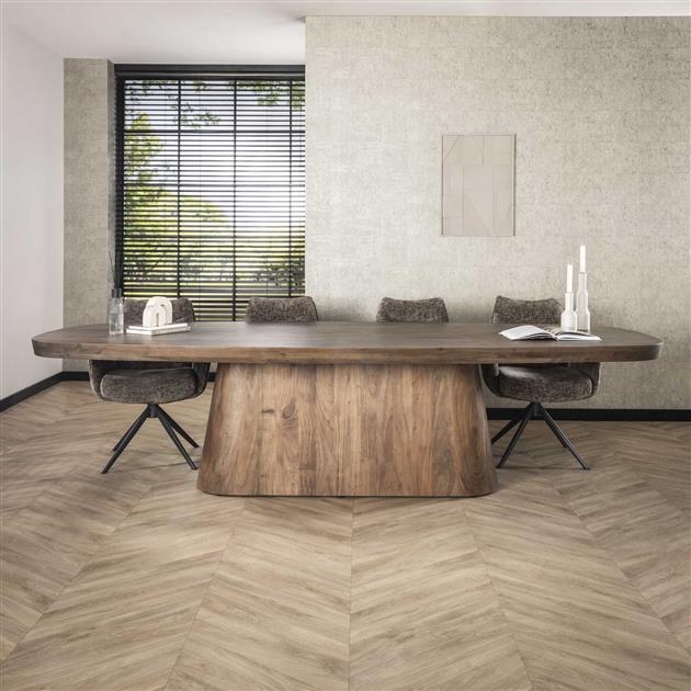 Eetkamertafel 300 arcadia ovaal / Massief acacia drift brown