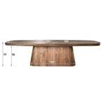 Eetkamertafel 300 arcadia ovaal / Massief acacia drift brown