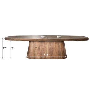 Eetkamertafel 300 arcadia ovaal / Massief acacia drift brown