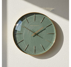 Wandklok Bellamy rond groen/goud Countryfield Ø35 cm