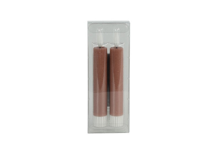 2 stuks LED Dinerkaars rustiek roze - 15 cm hoog + afstandsbediening (Countryfield)