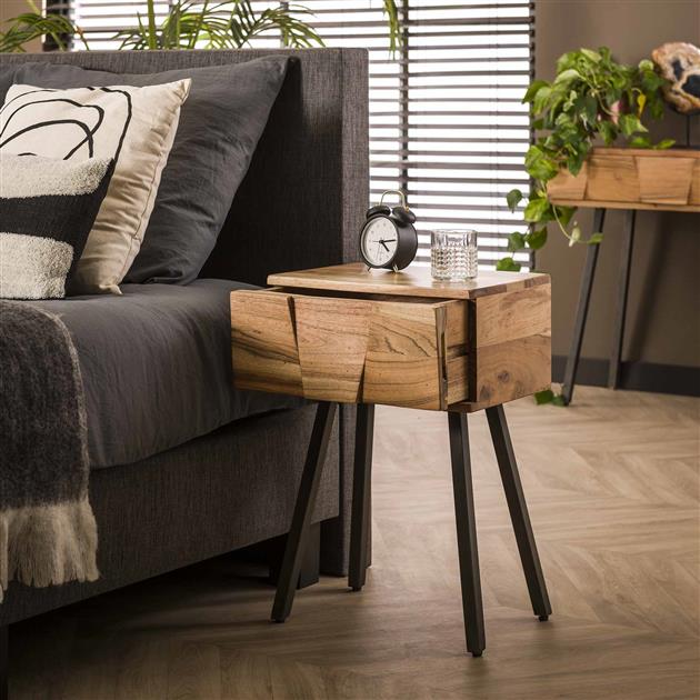 Nachtkastje Demn / Massief acacia naturel