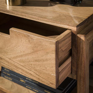 Nachtkastje 1L houten frame zwevend / Massief acacia naturel