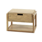 Nachtkastje 1L houten frame zwevend / Massief acacia naturel