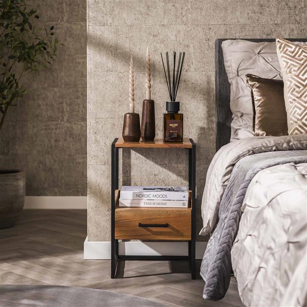 Nachtkastje 1L XS niche / Massief acacia naturel