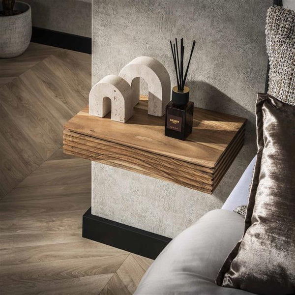 Nachtkastje 1L set/2 layer L / Massief acacia naturel