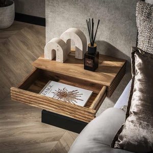 Nachtkastje 1L set/2 layer L / Massief acacia naturel