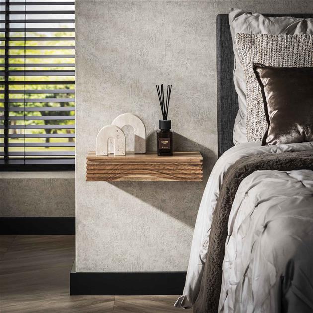 Nachtkastje 1L set/2 layer L / Massief acacia naturel
