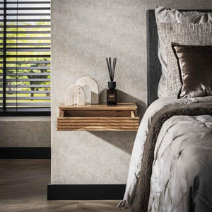 Nachtkastje 1L set/2 layer L / Massief acacia naturel