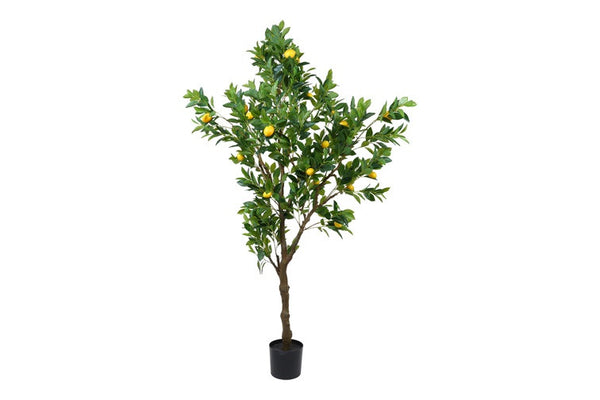 Kunst plant Citrus limon in pot groen/geel - 210 cm hoog
