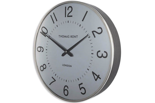 Thomas Kent wandklok "Greenwich" AM  rond Wit/Zilver - Ø40 CM