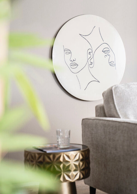 By-Boo wanddecoratie Abstract 45 cm kleur clay (Magazijn sale)