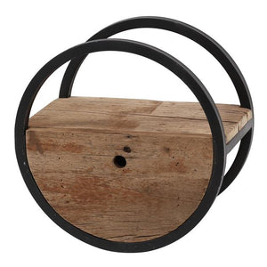Wandschap circular Ø40 met lade / Robuust hardhout (Magazijn sale)