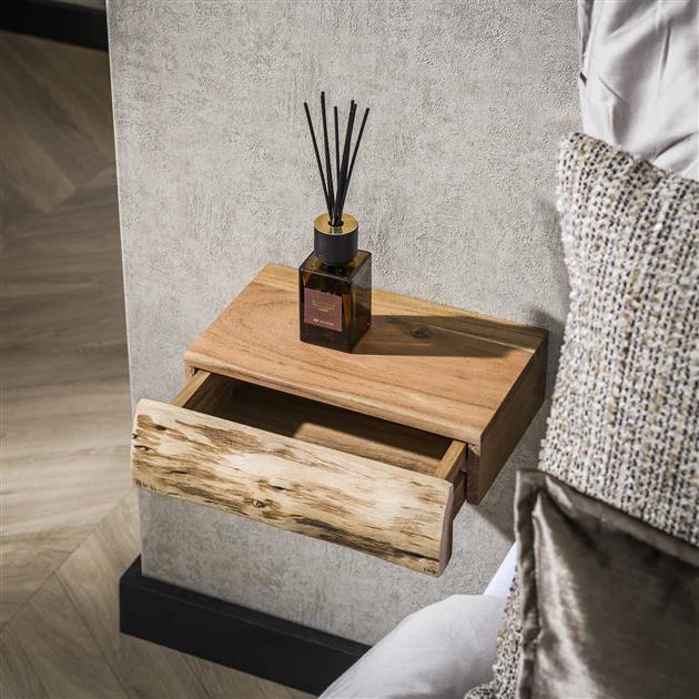 Nachtkastje 1L set/2 tree XS / Massief acacia naturel