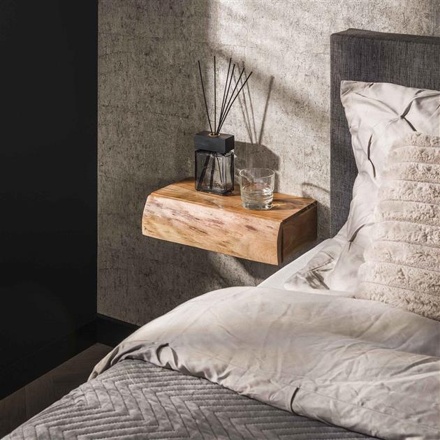 Nachtkastje 1L set/2 tree L / Massief acacia naturel