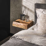 Nachtkastje 1L set/2 tree L / Massief acacia naturel