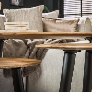 Salontafel set/3 organisch / Massief acacia naturel