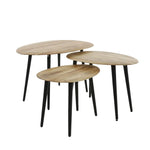 Salontafel set/3 organisch / Massief acacia naturel