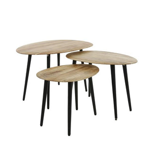 Salontafel set/3 organisch / Massief acacia naturel
