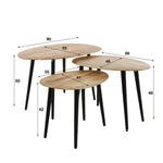 Salontafel set/3 organisch / Massief acacia naturel
