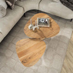 Salontafel set/2 driehoekig blad / Massief acacia naturel