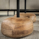 Salontafel set/2 driehoekig blad / Massief acacia naturel