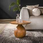 Salontafel massieve voet rond / Massief acacia naturel