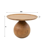 Salontafel massieve voet rond / Massief acacia naturel