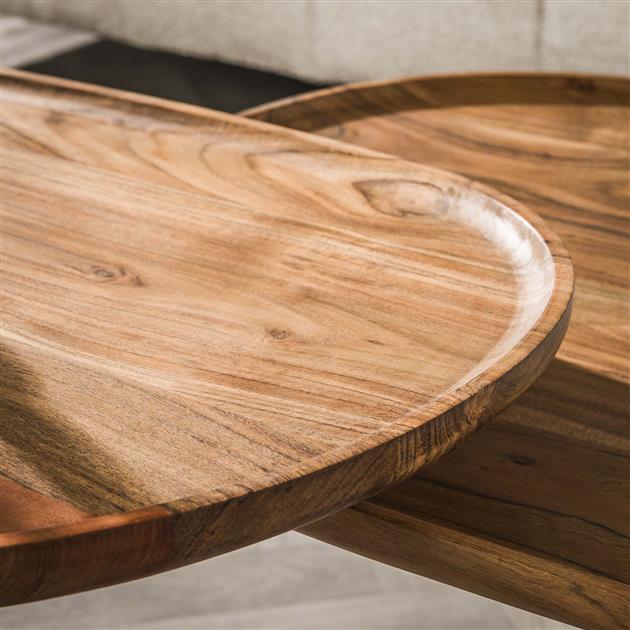 Salontafel set/2 spider / Massief acacia naturel