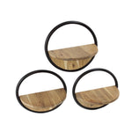 Wandschap round set/3 / Massief acacia naturel