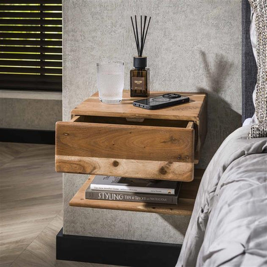 Nachtkastje 1L shelve / Massief acacia naturel