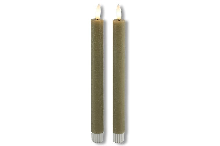 2 stuks LED Dinerkaars rustiek beige - 24 cm hoog + afstandsbediening (Countryfield)