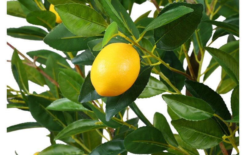Kunst plant Citrus limon in pot groen/geel - 210 cm hoog