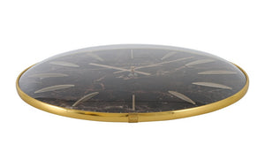 Wandklok Bellamy rond bruin marmer Countryfield Ø35 cm (NIEUW)