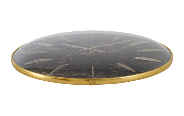 Wandklok Bellamy rond bruin marmer Countryfield Ø35 cm (NIEUW)