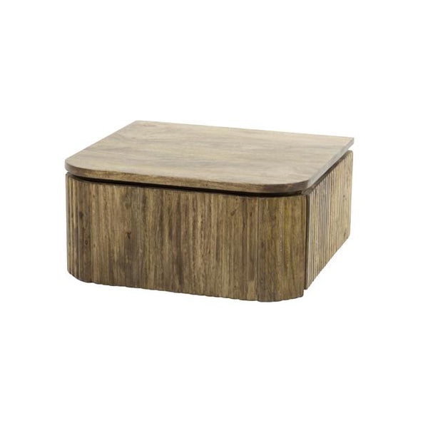 Nachtkastje hangend 1L wave / Massief mango zandkleur