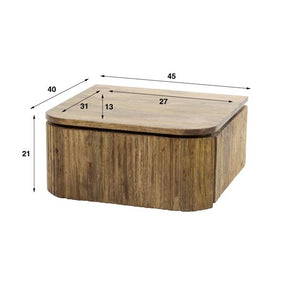 Nachtkastje hangend 1L wave / Massief mango zandkleur