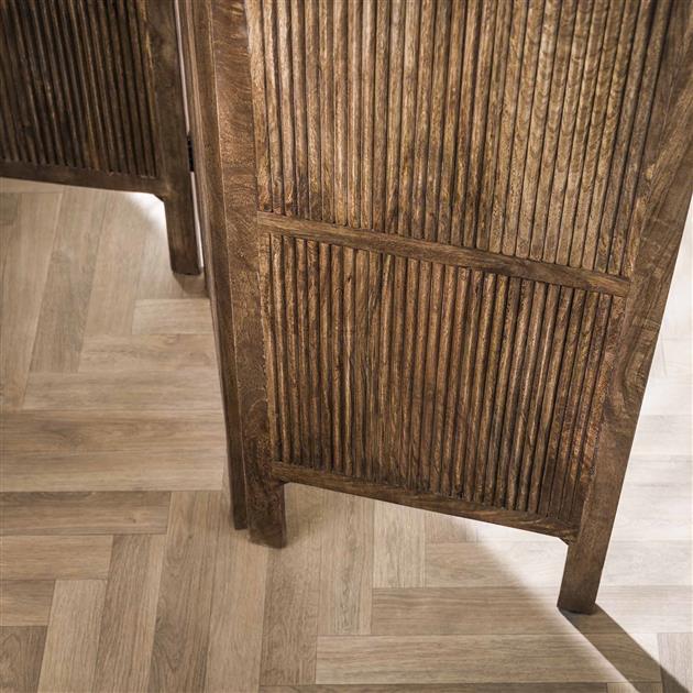 Roomdivider mangohout 3 delig 150 cm breed (Magazijn sale)