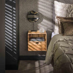 Nachtkastje set/2 XS hangend flat / Massief acacia naturel