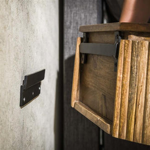 Nachtkastje wave rond / Massief mango zandkleur