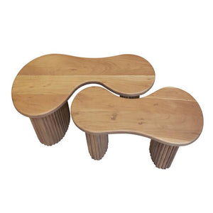 Salontafel set/2 fuse / Massief acacia naturel
