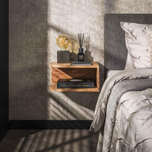 Nachtkastje set/2 corner open vak / Massief acacia naturel