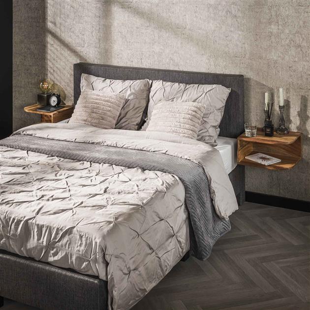 Nachtkastje set/2 corner open vak / Massief acacia naturel