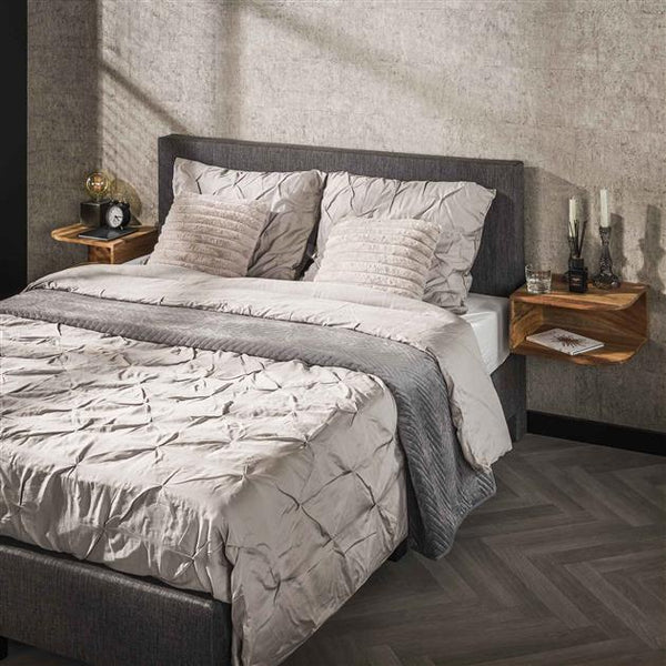 Nachtkastje set/2 corner open vak / Massief acacia naturel